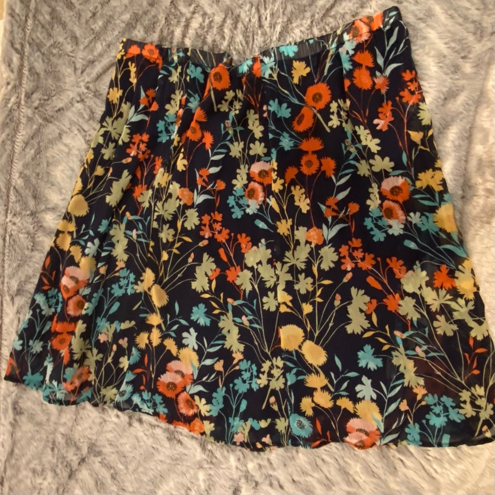 Appleseed's Floral A-Line Skirt - Multicolor EUC